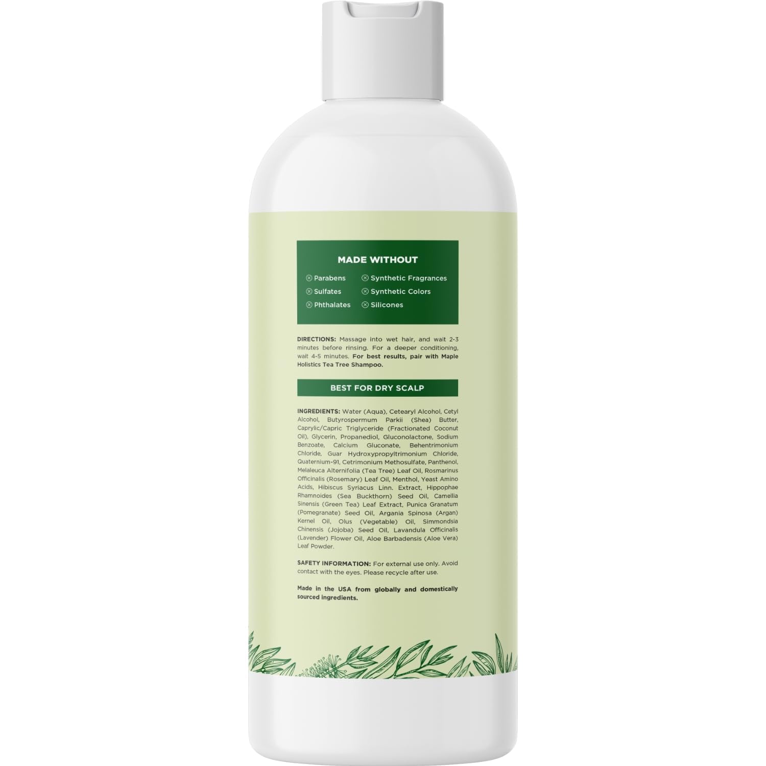 Maple Holistics Tea Tree Conditioner pump-dispensing bottle ready to use.