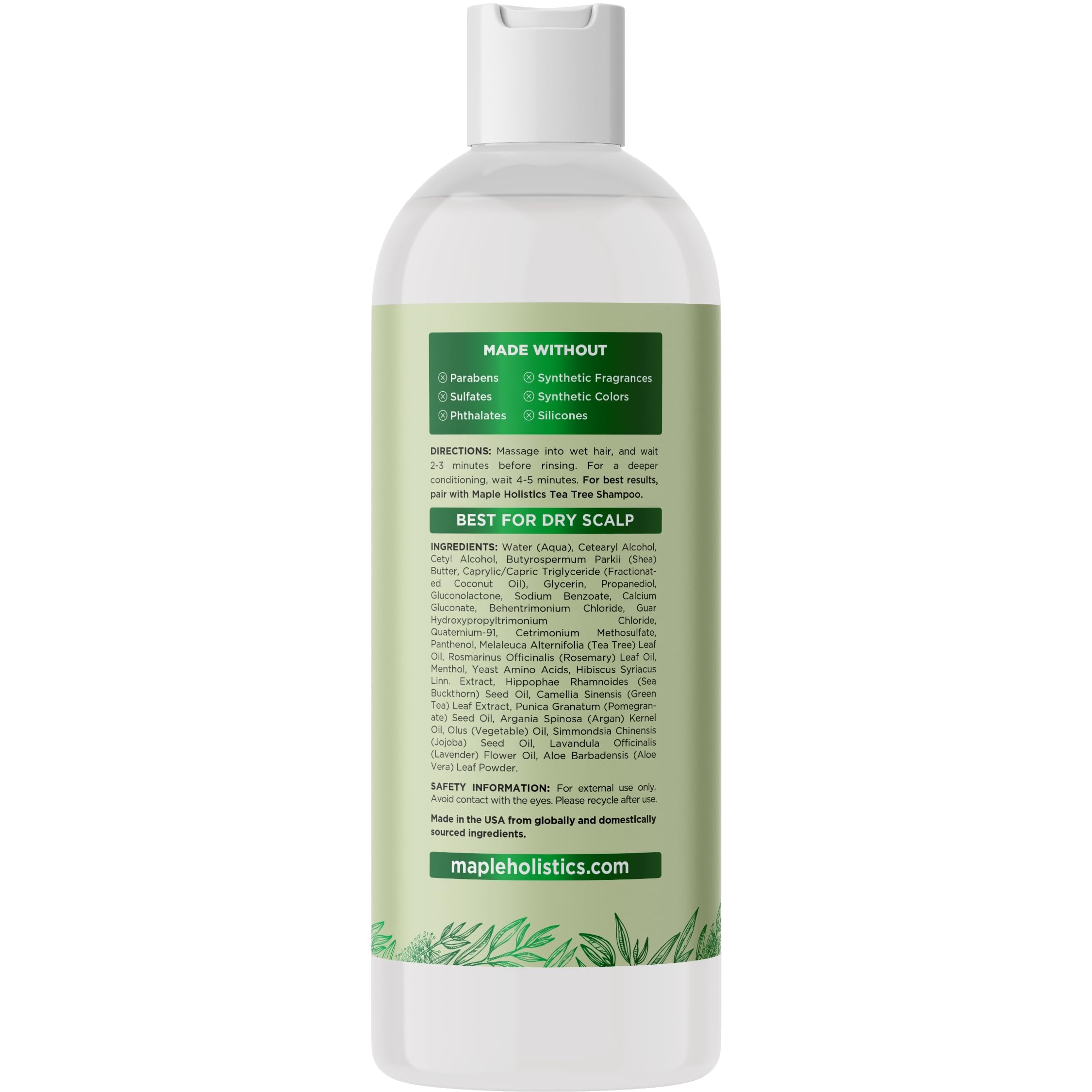 Maple Holistics Tea Tree Conditioner scalp care application shot