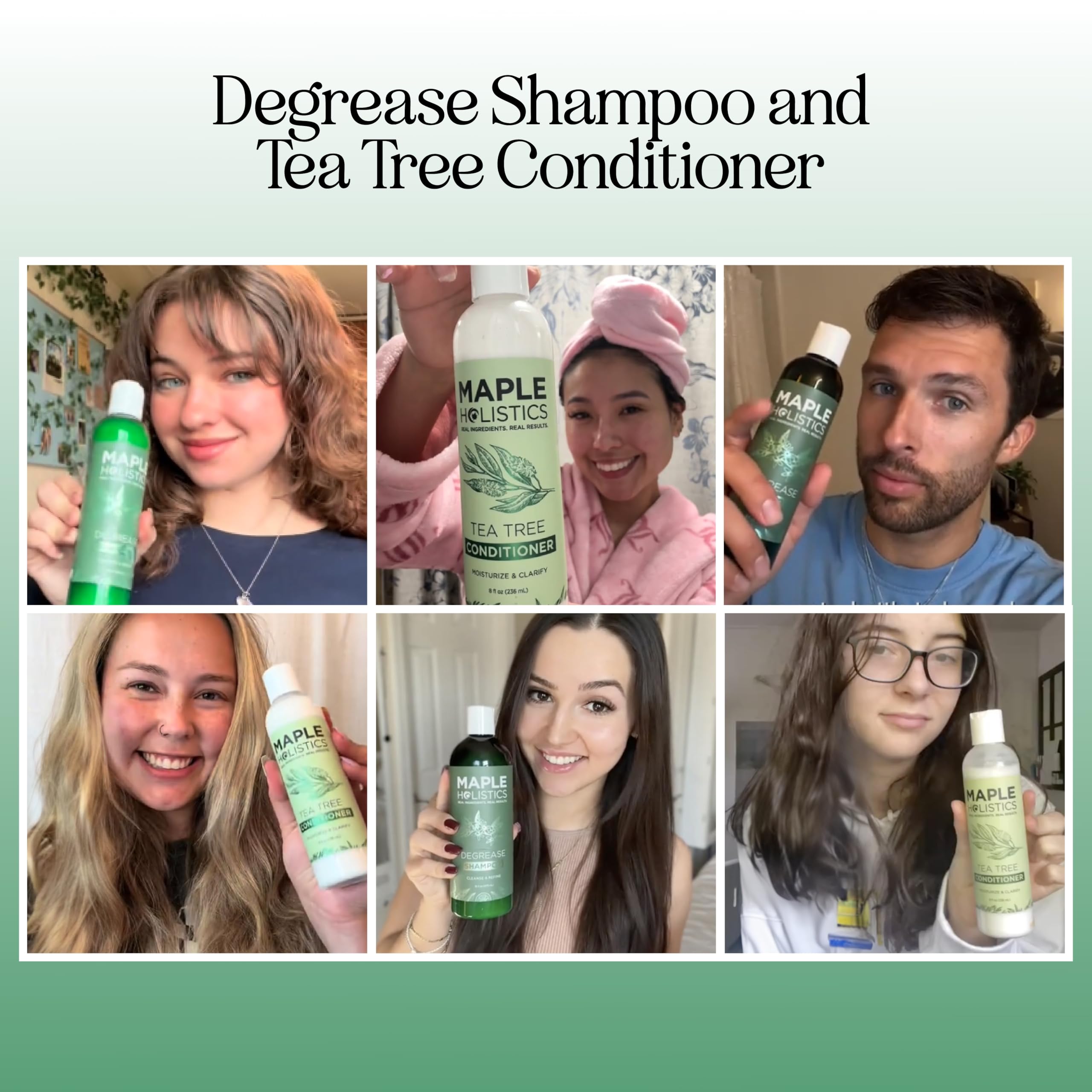 Mapple Holistics Tea Tree Conditioner bottle, nourishes without weighing hair down
