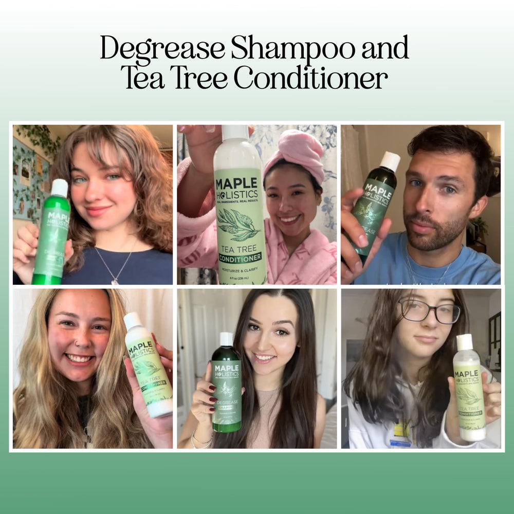 Mapple Holistics Tea Tree Conditioner bottle, nourishes without weighing hair down