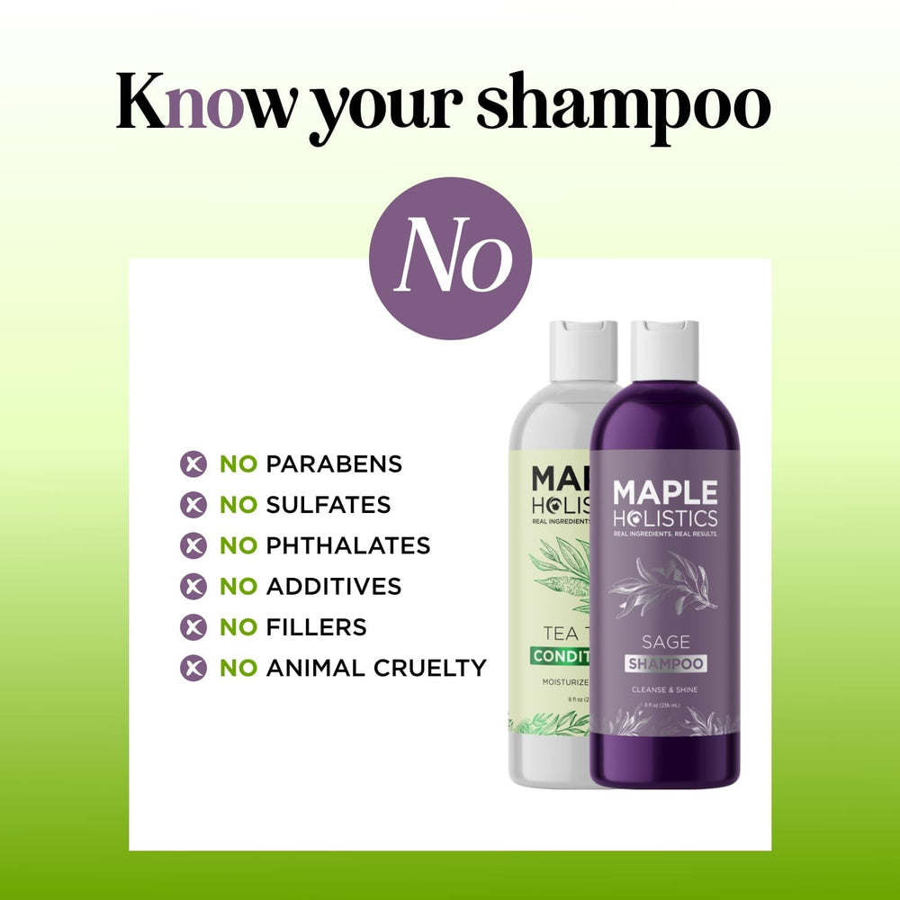 Maple Holistics packaging featuring natural essential oils for hair care