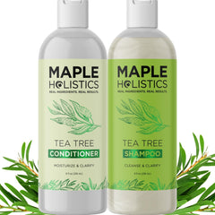 Maple Holistics Tea Tree Shampoo bottle ready for daily refreshing on oily scalp
