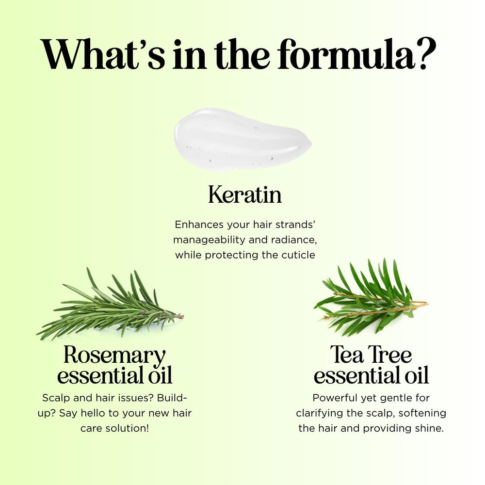 Maple Holistics Tea Tree Shampoo and Conditioner setup on bathroom counter