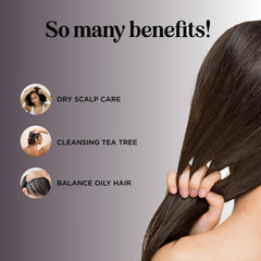 Maple Holistics Tea Tree Shampoo lather close up demonstrates thorough cleansing without stripping moisture