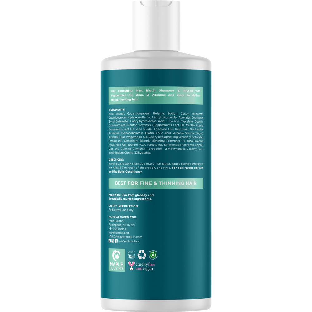 Maple Holistics dry scalp care close-up with biotin and coconut oil