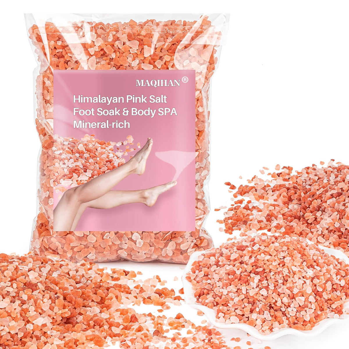 MAQIHAN Pink Salt bath soak for spa-like home relaxation