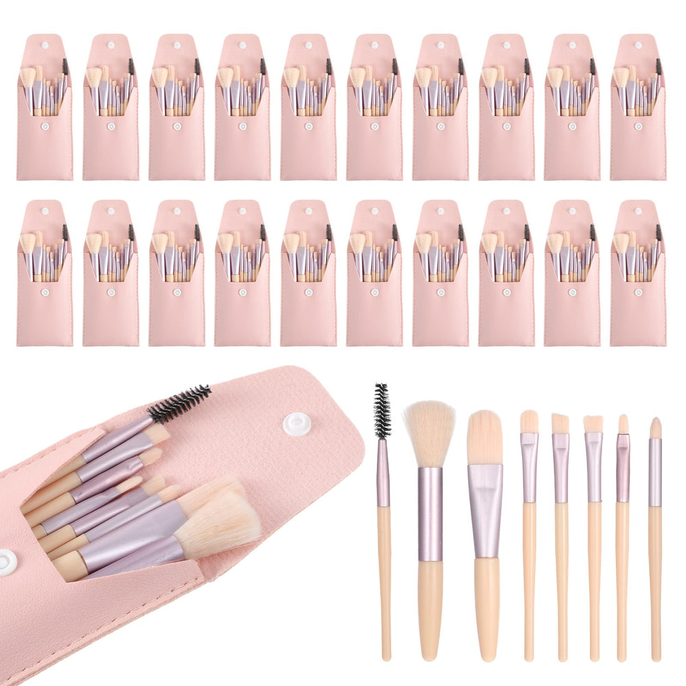 MAQUITA 20-set pink travel makeup brushes with compact case for easy carry