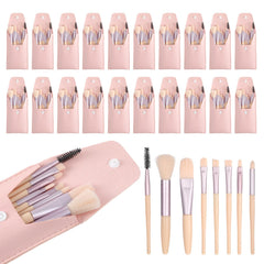 MAQUITA 20-set pink travel makeup brushes with compact case for easy carry