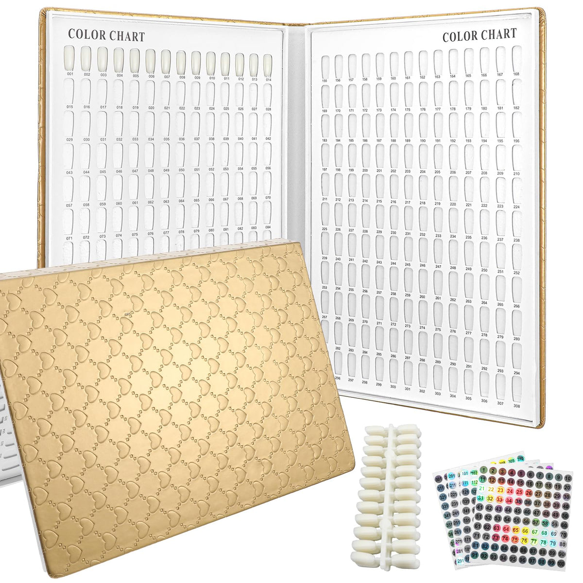 MAQUITA 308-color nail swatches book for quick color matching.