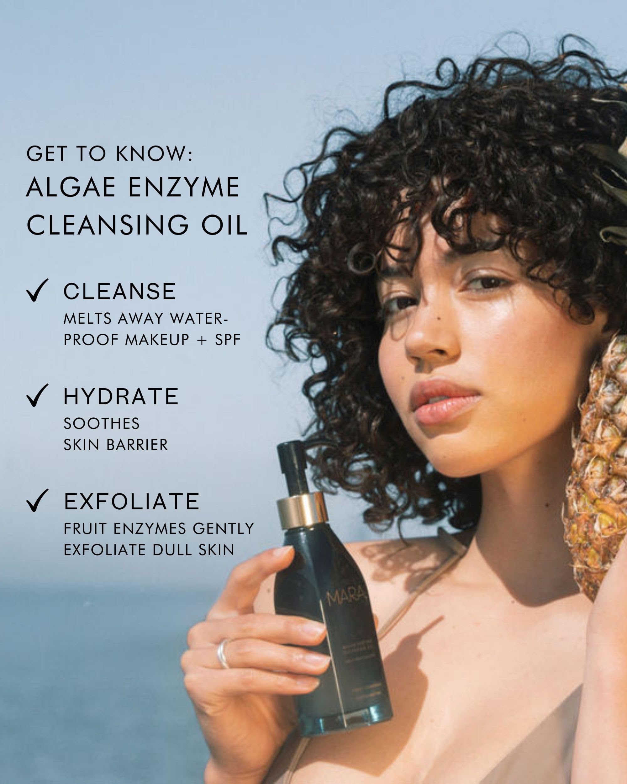 MARA oil pump action demonstrates easy application for quick skincare