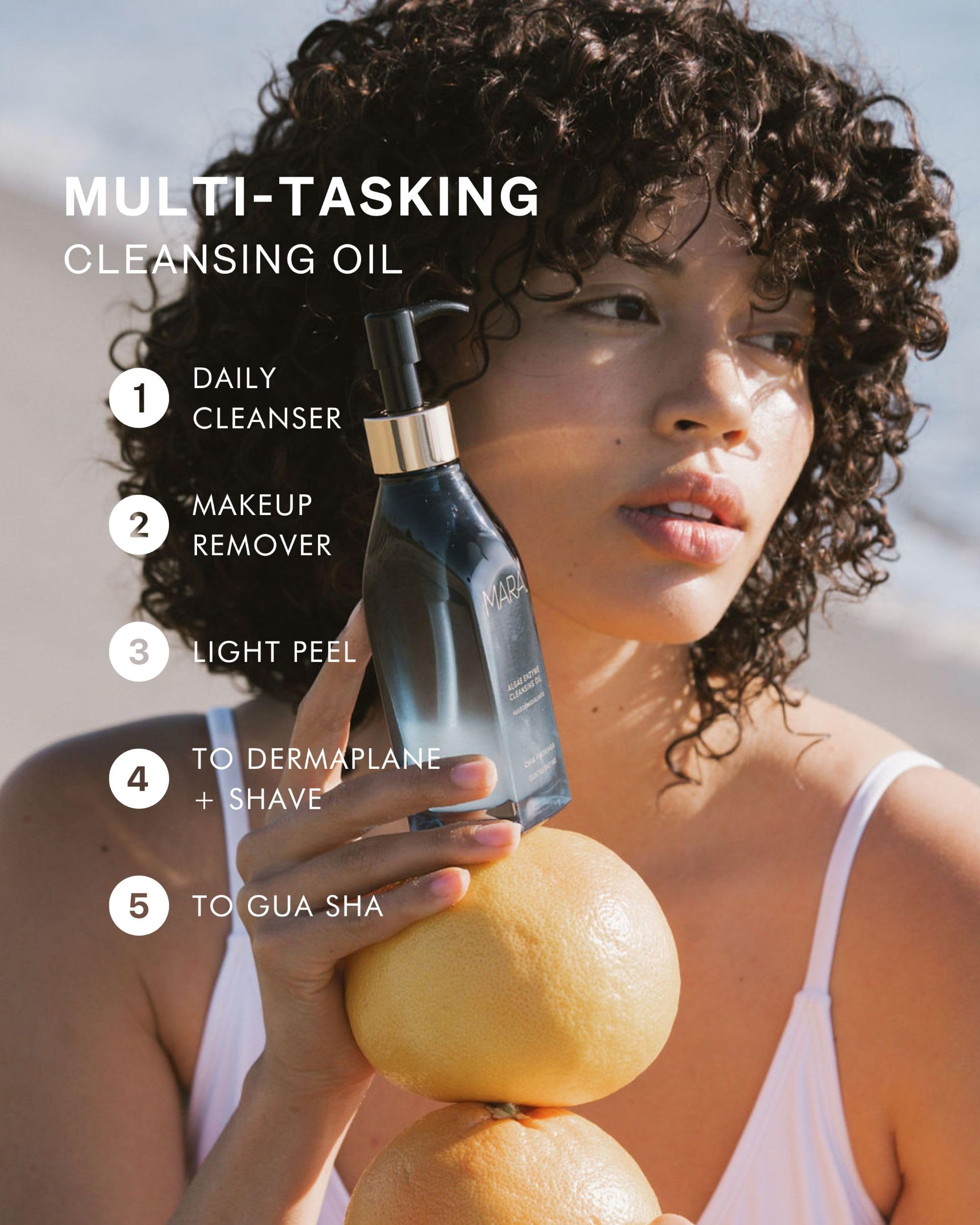 MARA cleansing oil texture swatch shows silky slip for makeup removal