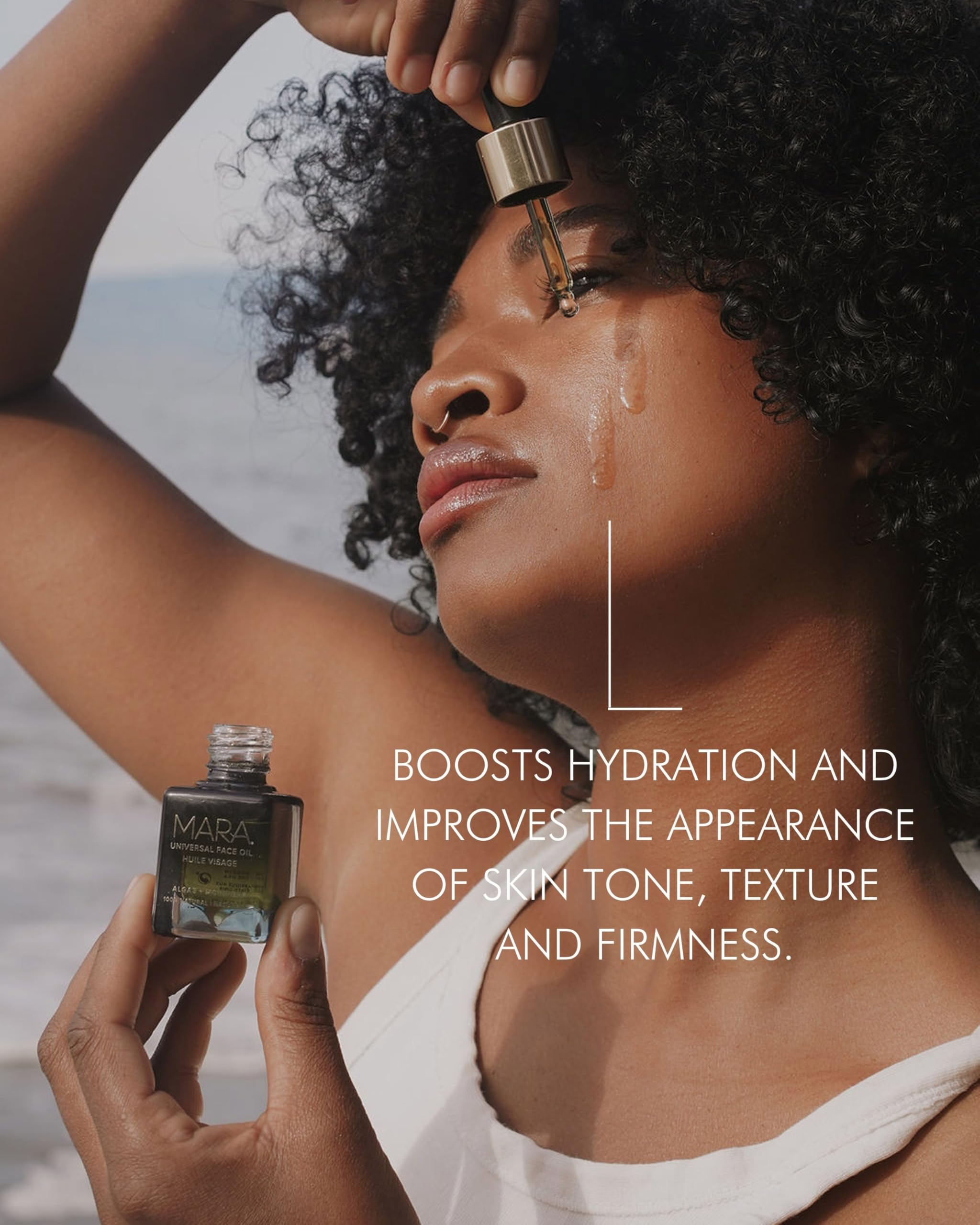 MARA moringa oil bottle conveying clean, lightweight hydration for all skin types