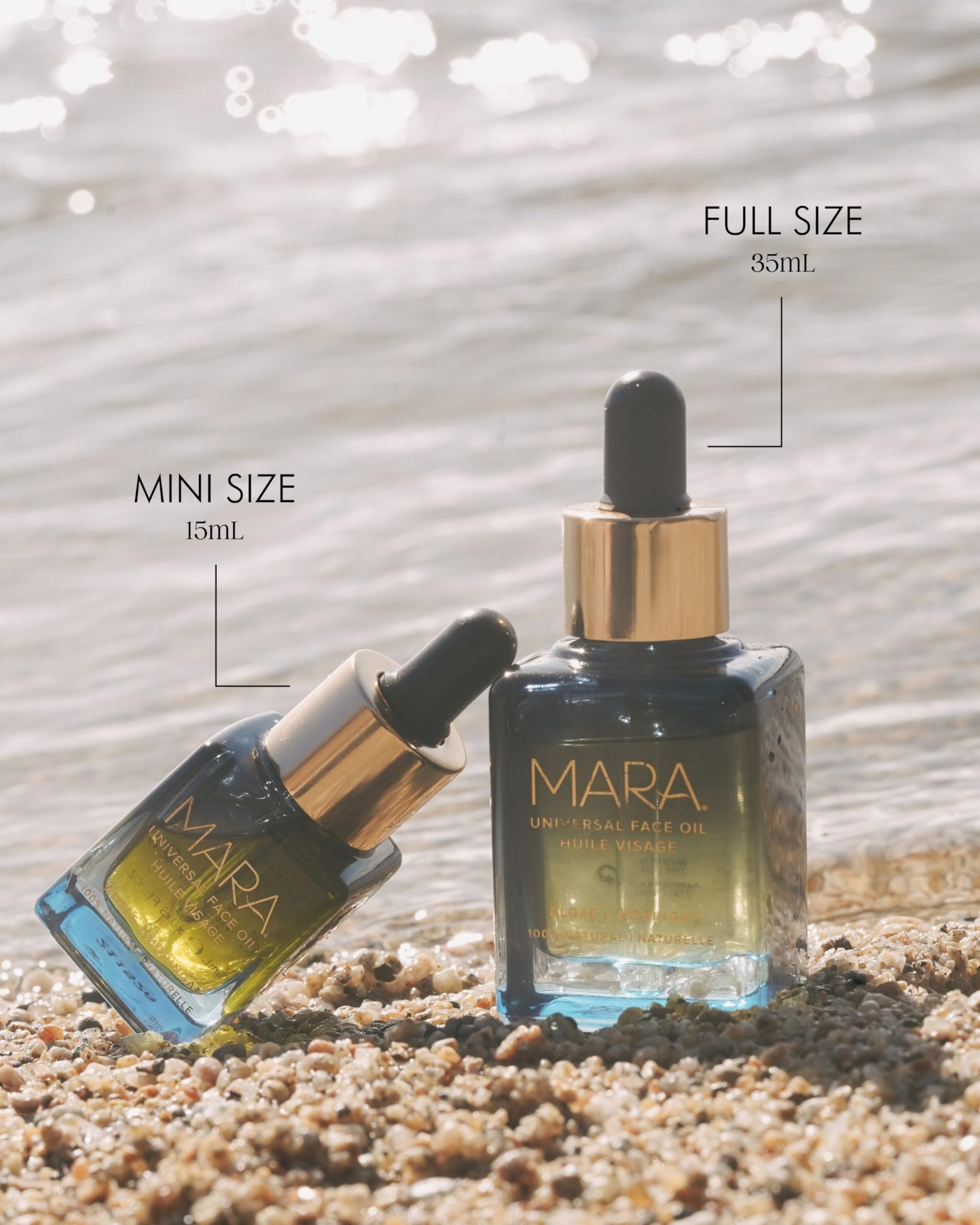 MARA oil applied on skin demonstrating quick absorption and dewy finish