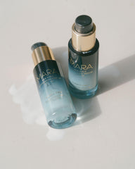 MARA Sea Kale Sunscreen Serum application demonstrates easy blending and quick absorption.