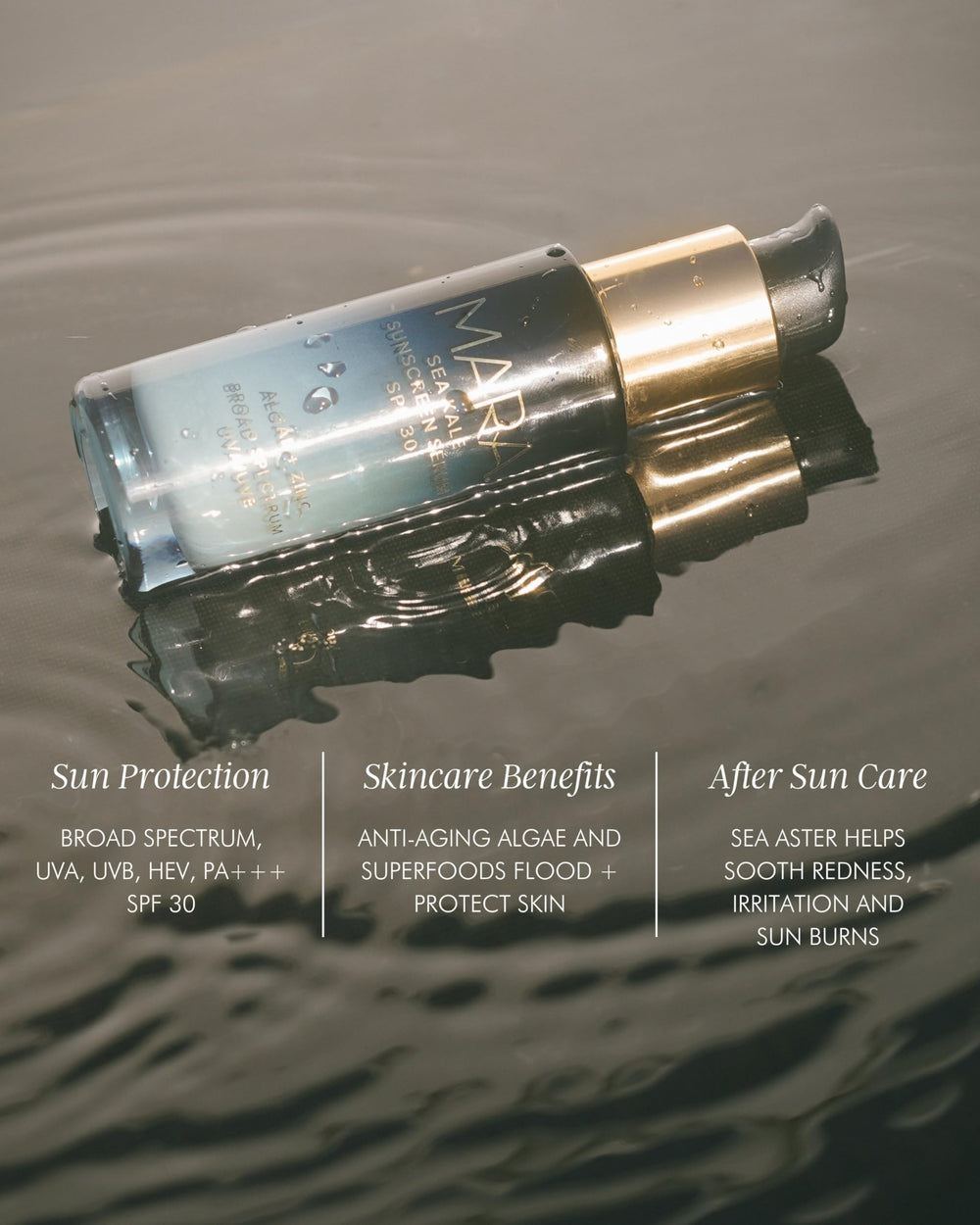 MARA Sea Kale Sunscreen Serum blue light protection visual highlights shield from screens.