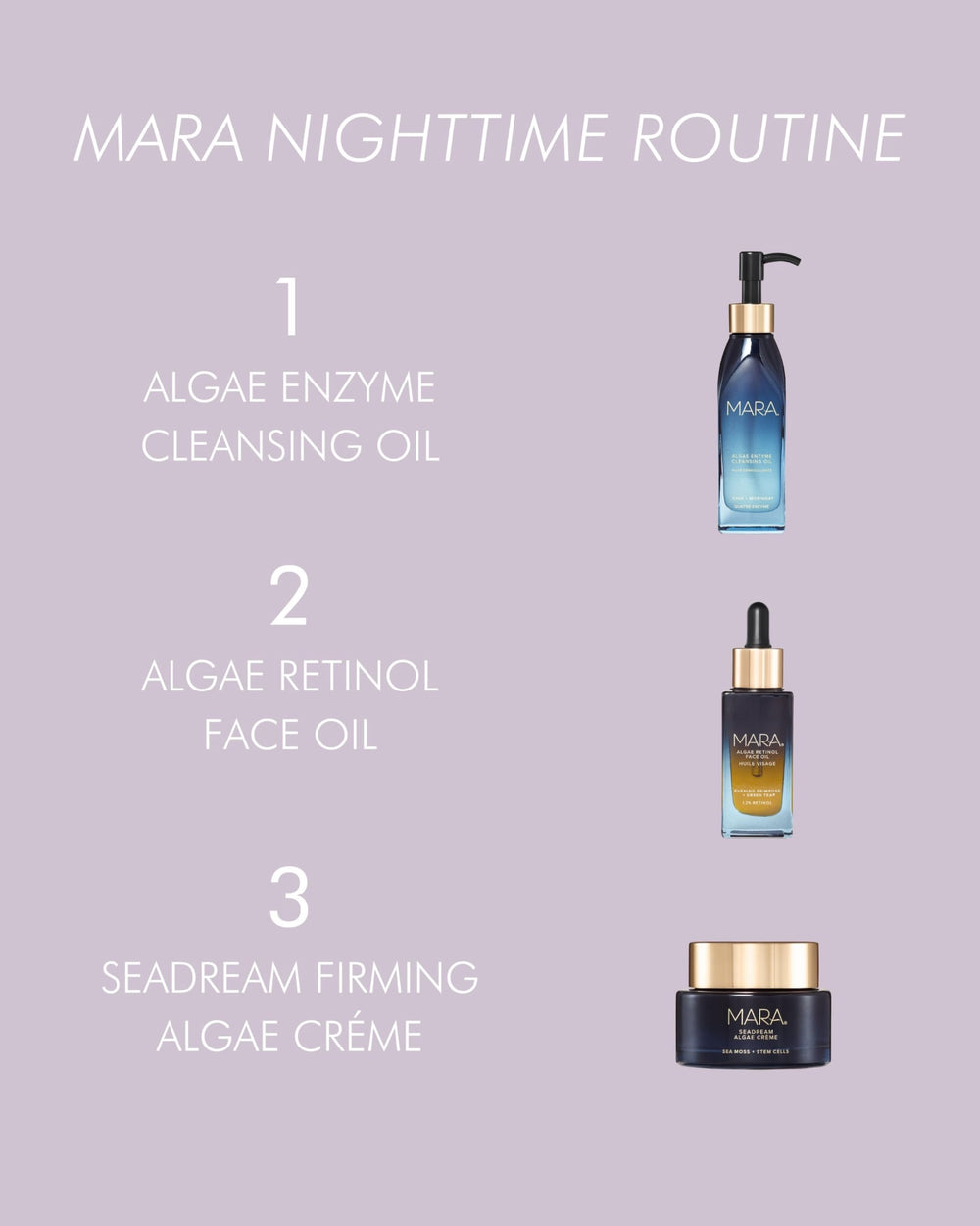 Illustration of SeaDream Creme ingredients highlighting vegan formula by MARA.