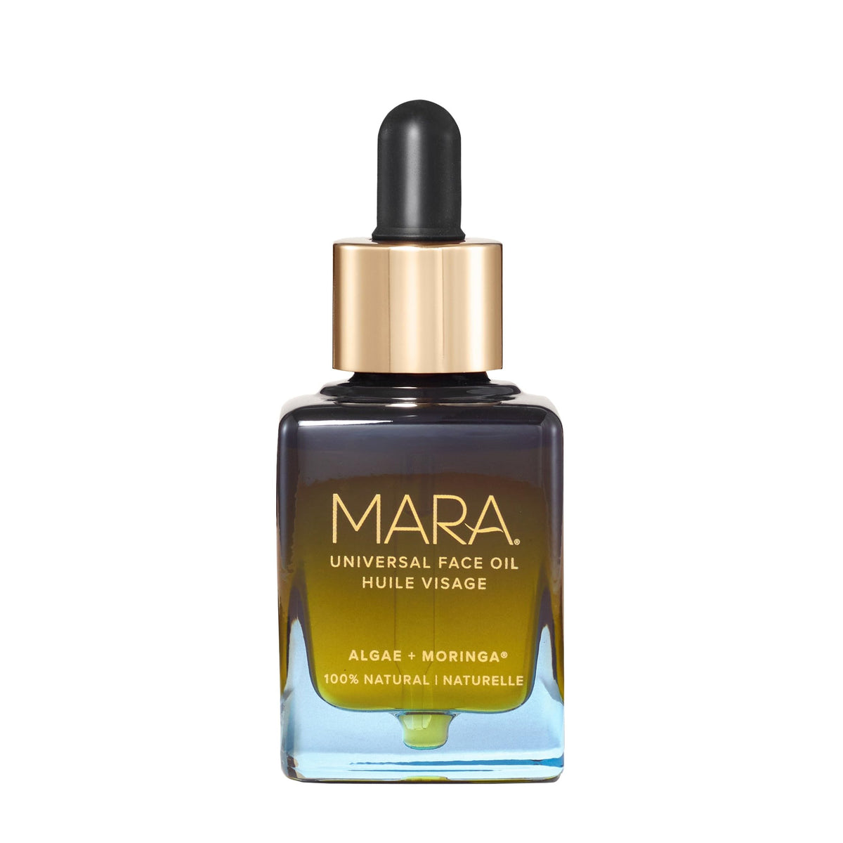 MARA universal hydrating face oil bottle front showing glow-ready formula