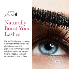 Maracuja Oil Mascara brush closeup highlights clump-free application