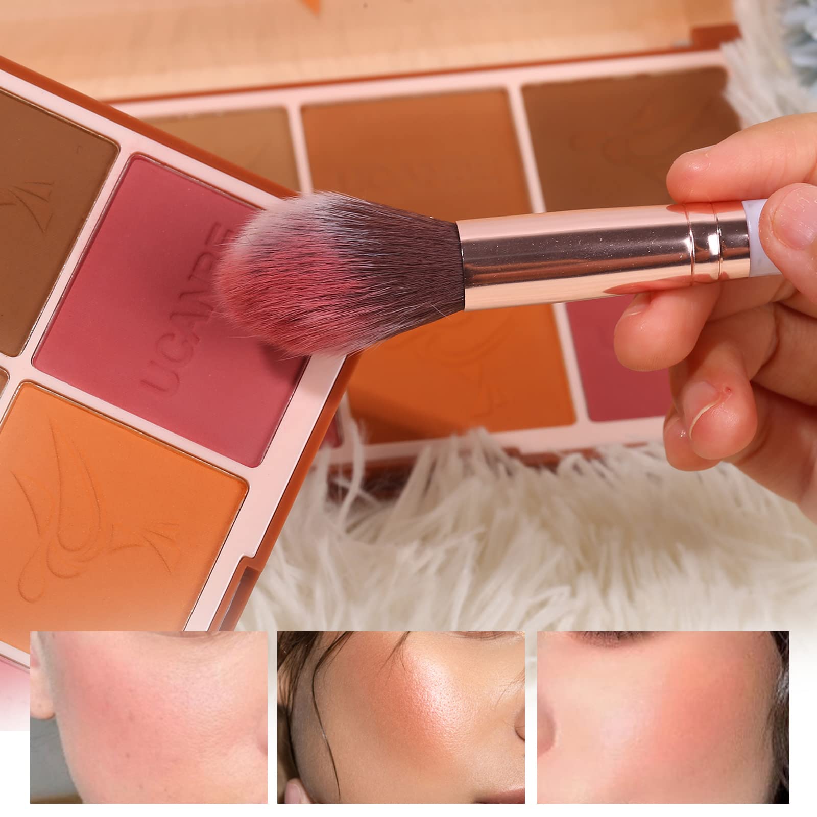 MARBUROLY palette close-up shows silky powders for seamless blending