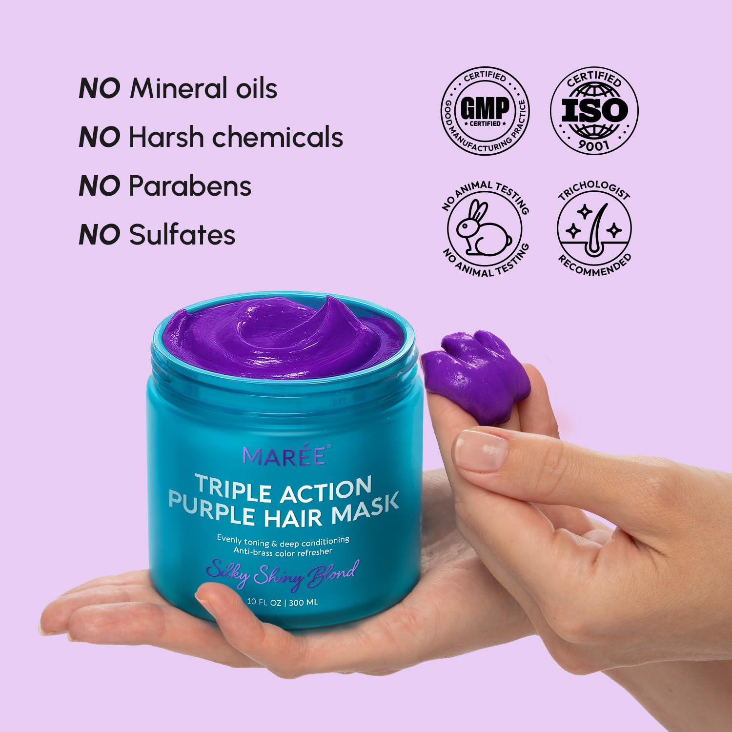 Argan oil droplets on MAREE mask packaging for nourishment.