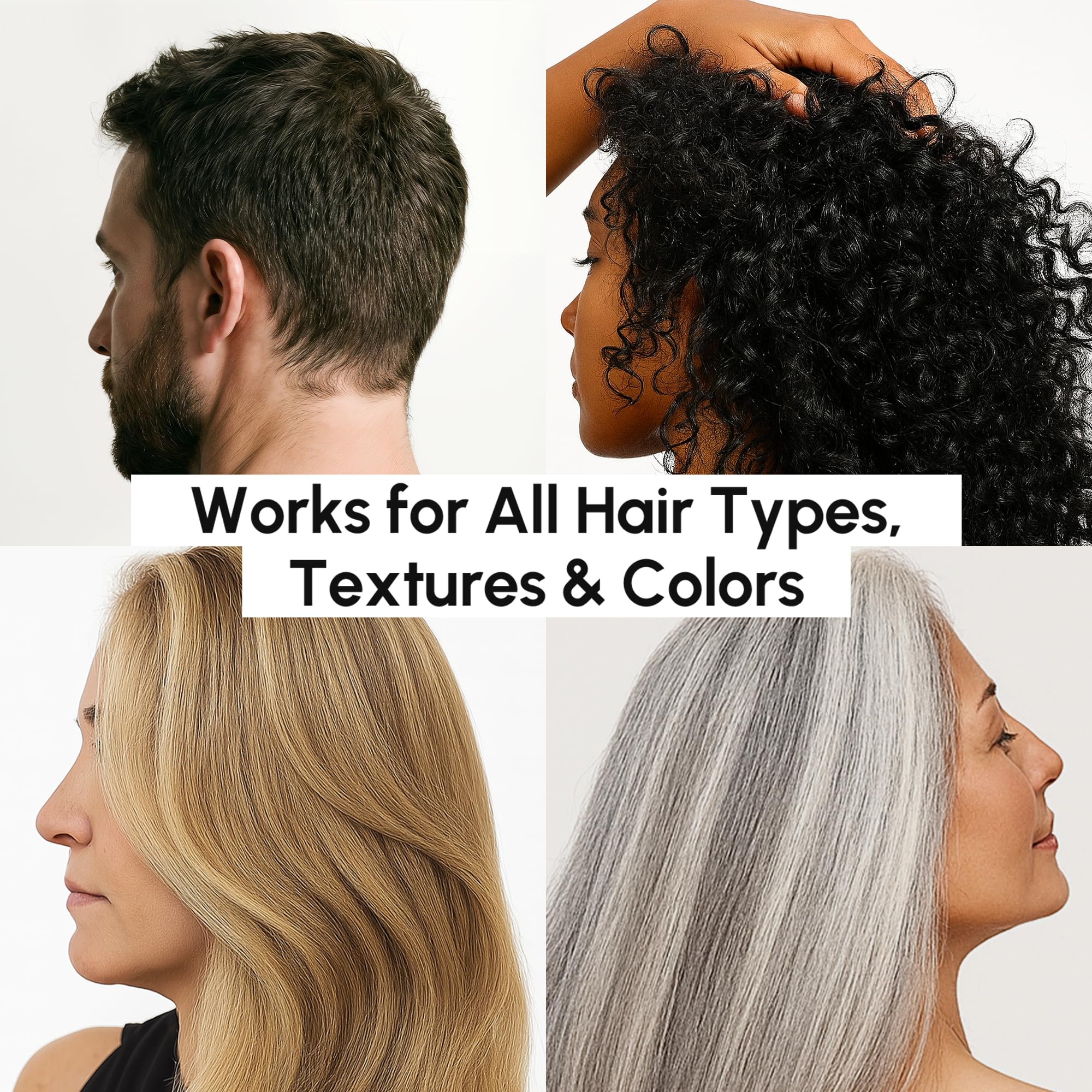 Biotin and caffeine blend highlighted for hair vitality.
