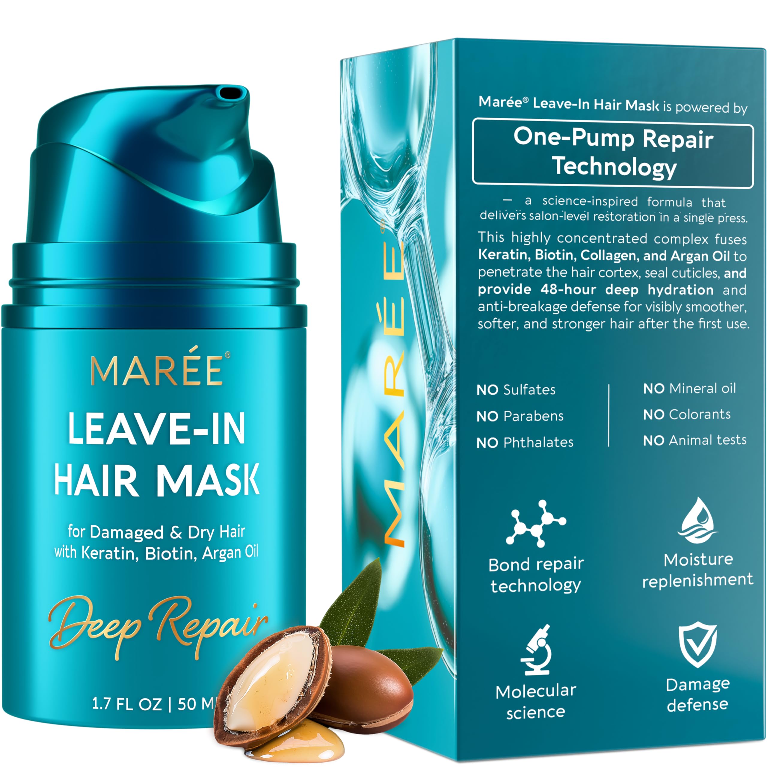 MAREE deep conditioning leave-in mask bottle for intense hydration