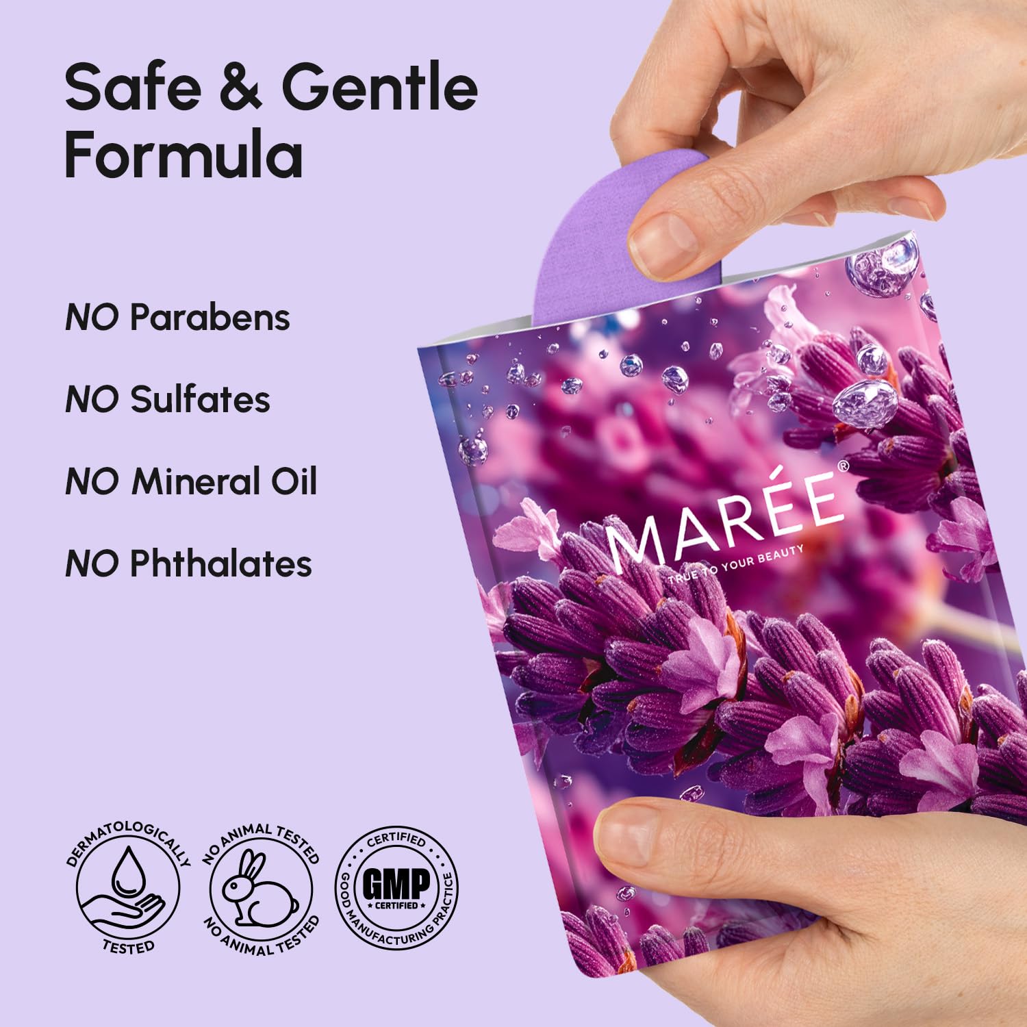 MAREE forehead patches lavender centella evoke spa-like calm and skin care