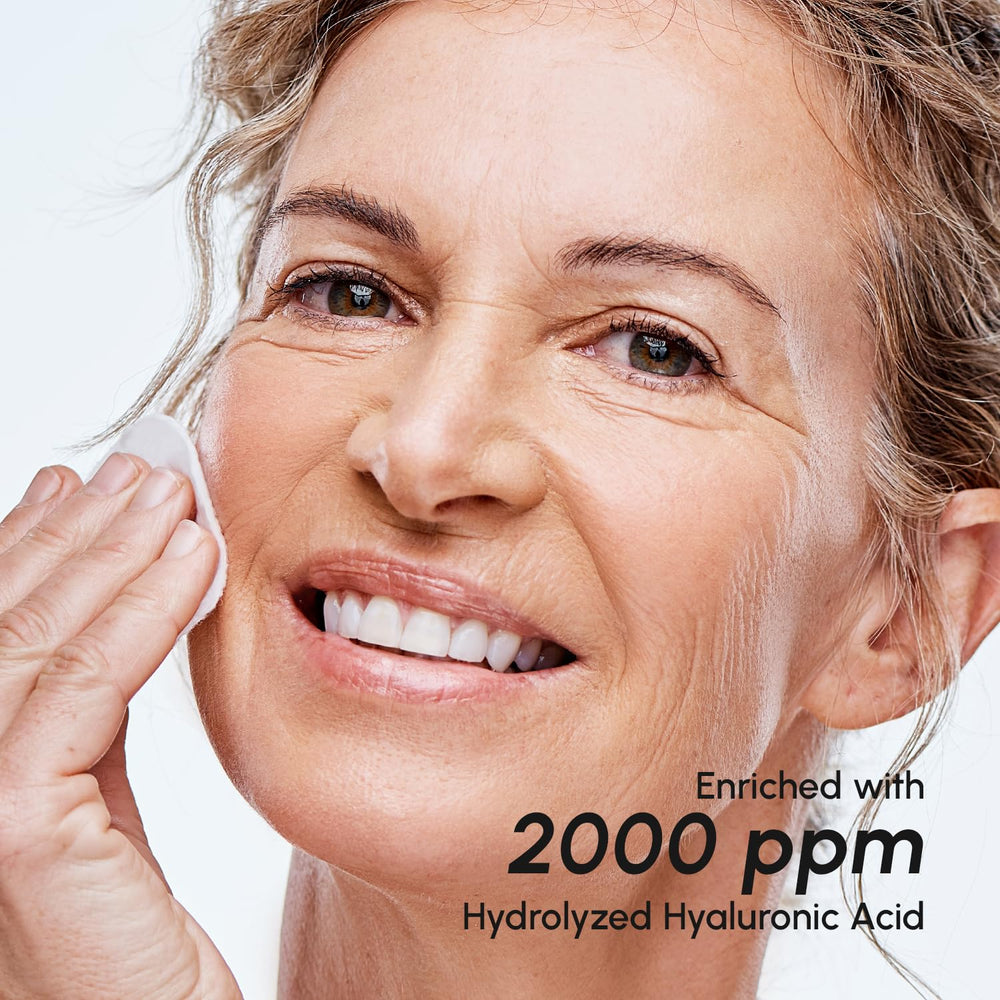 MAREE gentle-toner pad resting on clean face during application.
