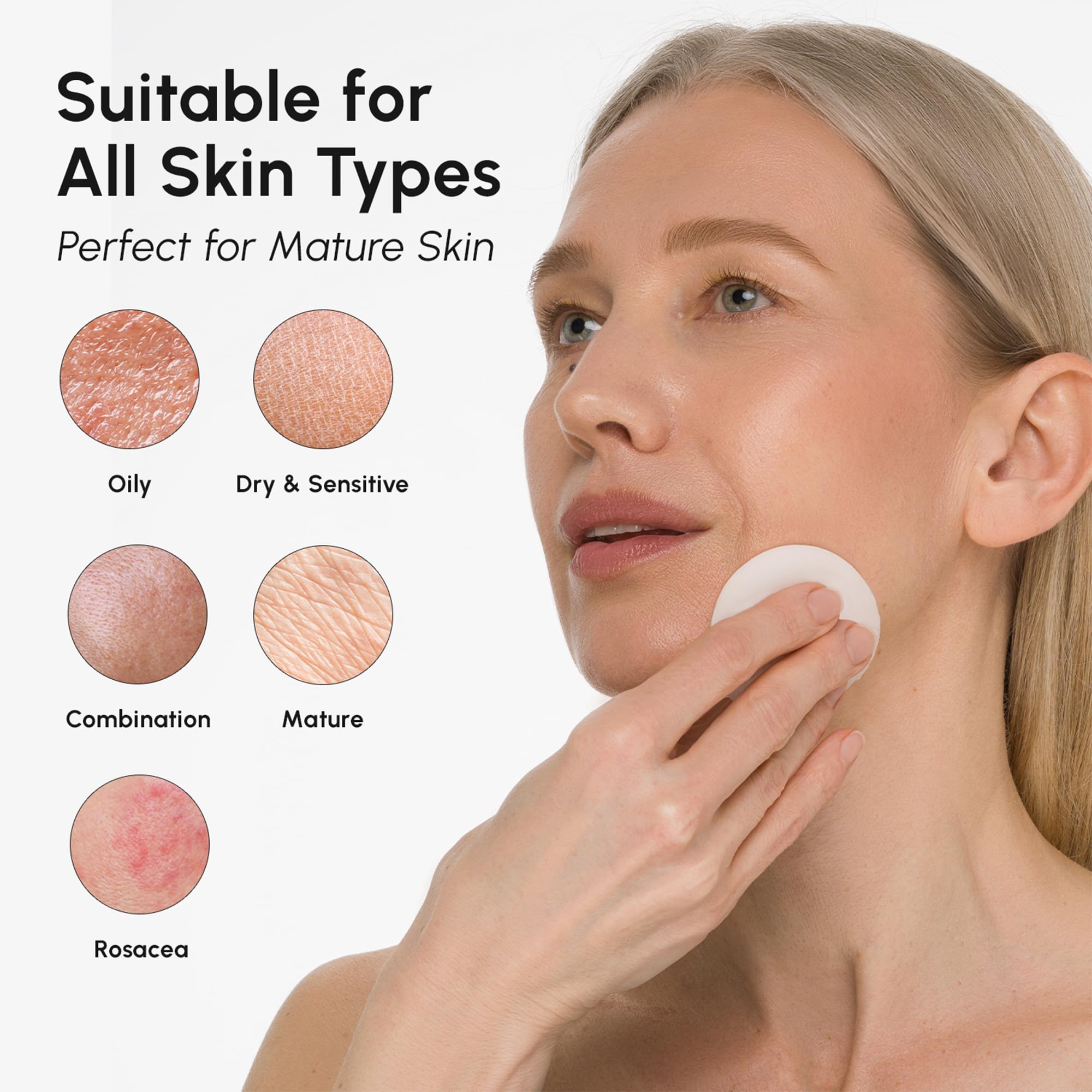 MAREE Glycolic Pads refine pores for smoother skin.