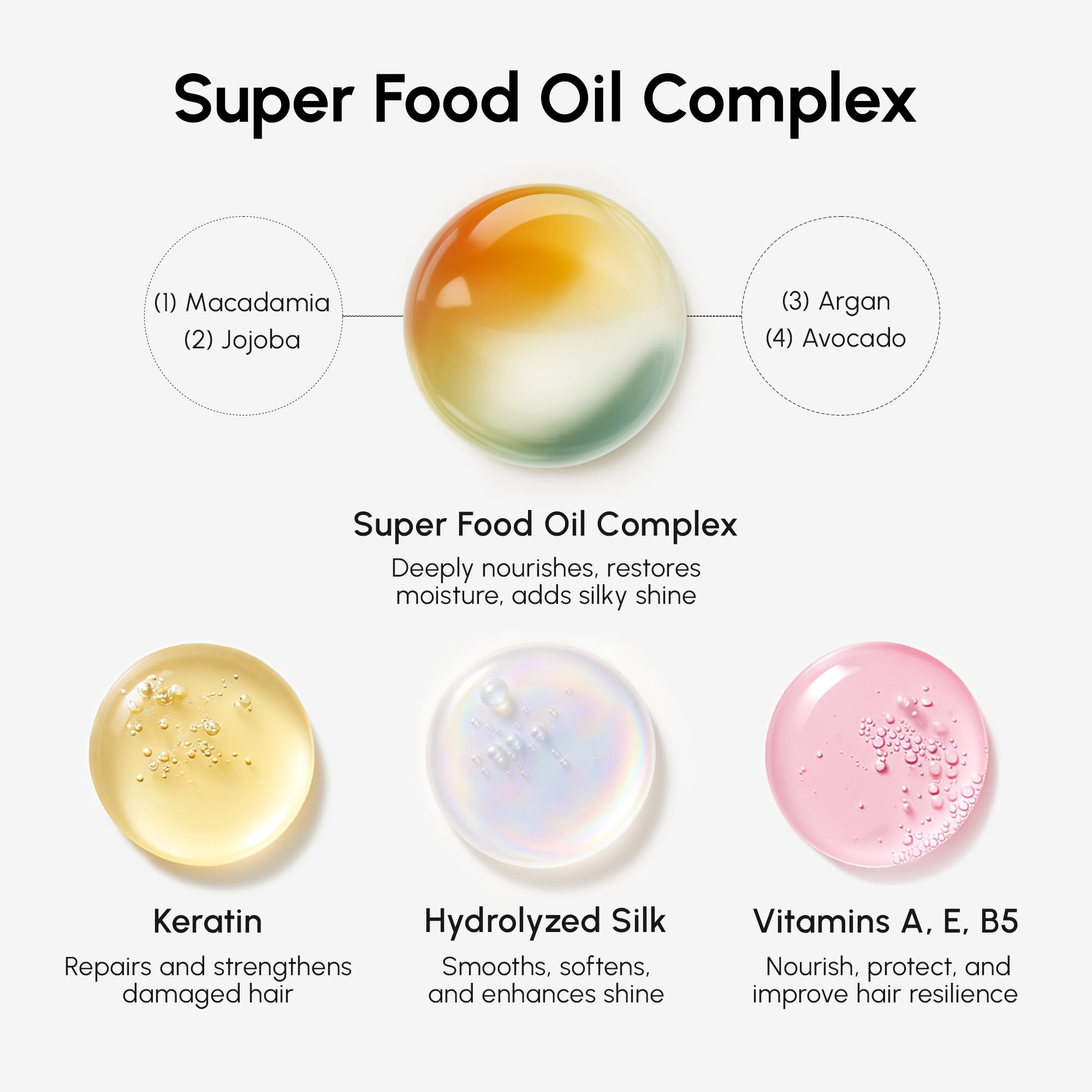 MAREE Hair Oil bottle beside a heat styling tool illustrating heat protection.