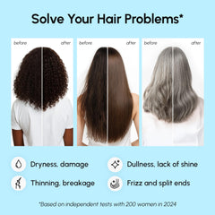 MAREE leave-in serum provides lightweight protection and frizz control for all hair types.