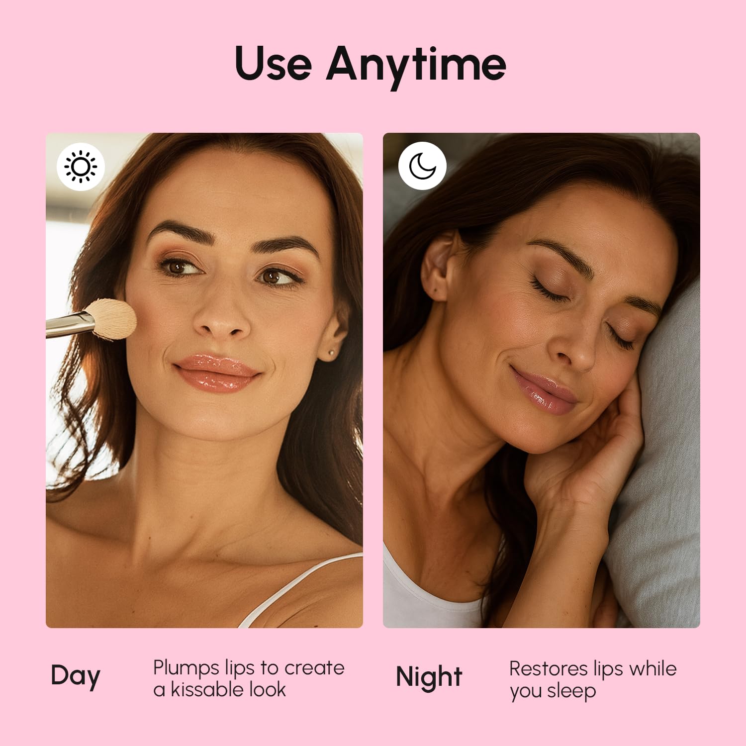 MAREE Lip Mask Overnight being dabbed on lips shows silky texture.