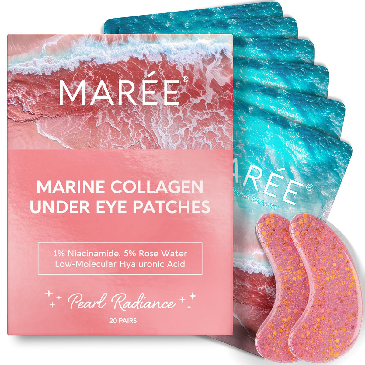 MAREE Pink Eye Gels under-eye patches reduce puffiness for a refreshed look.