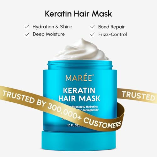 Professional-style results implied by MAREE leave-in hair mask