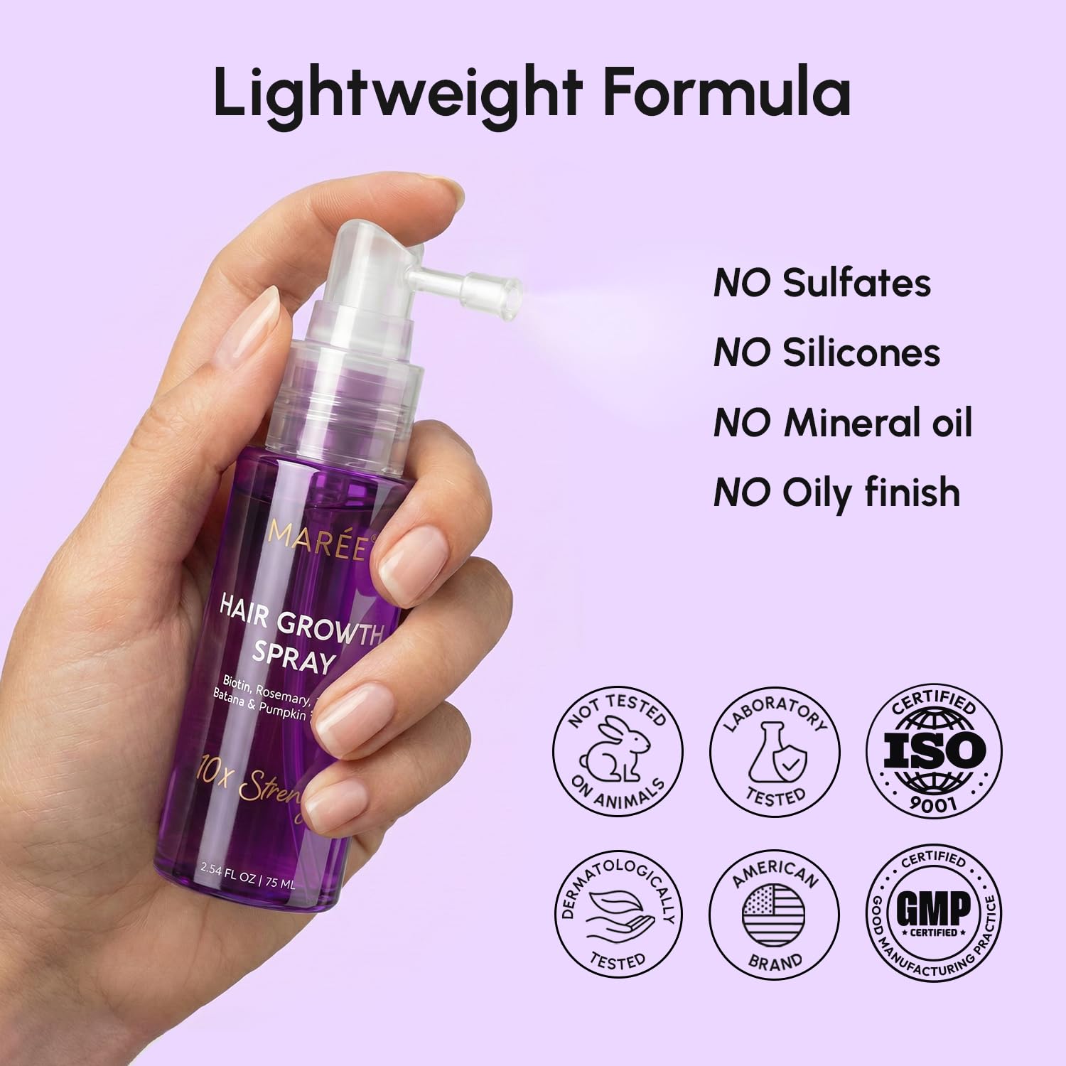 Rice protein and actives for fuller-looking hair.