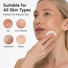 MAREE Glycolic Toner cotton pad application demonstrates gentle cleansing.