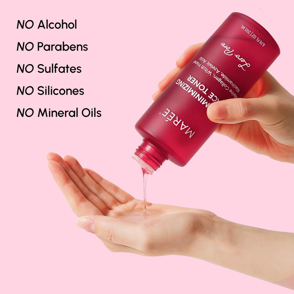 MAREE Toner liquid texture resembles refreshing, hydrating balance.