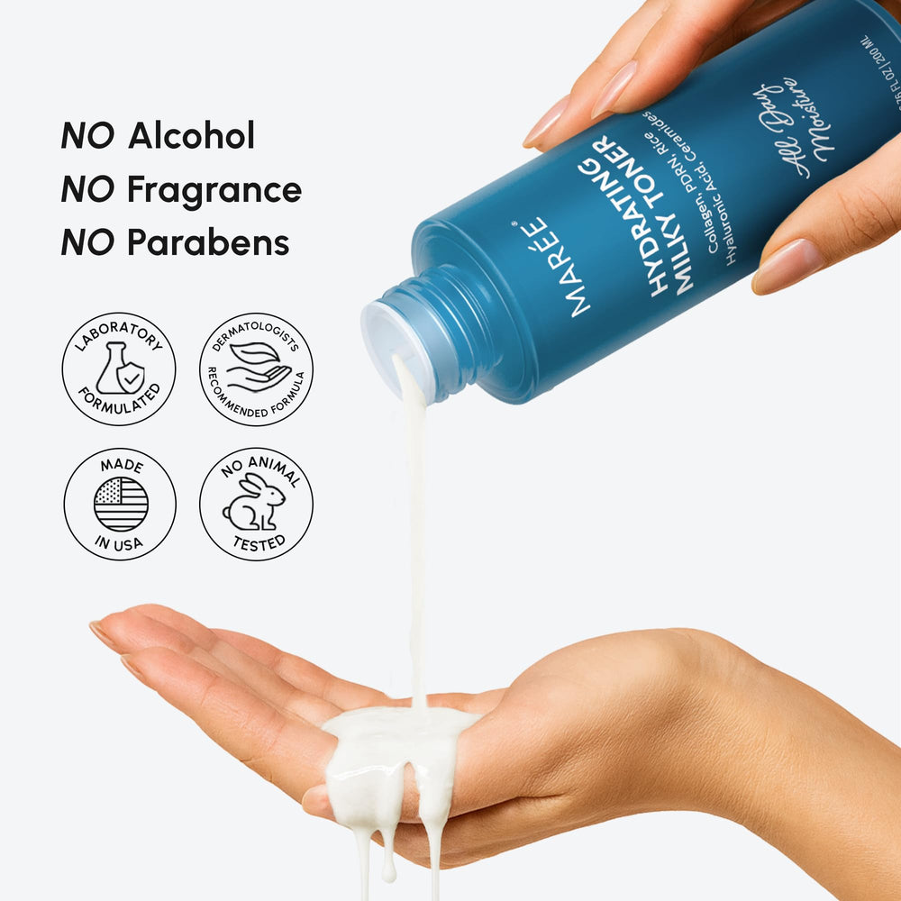 MAREE Toner routine step image illustrates daily ritual for hydrated skin