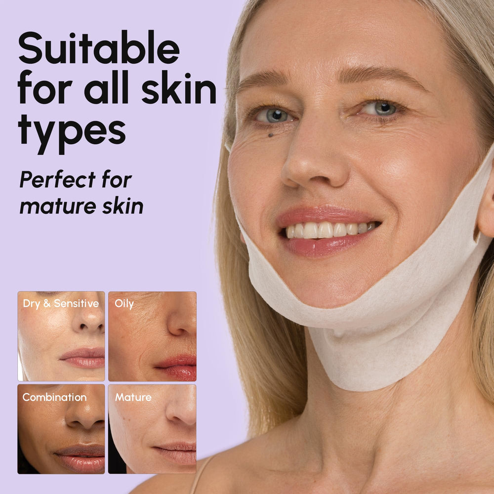 MAREE V Line Lifting Mask on the face shows jawline contouring effect.