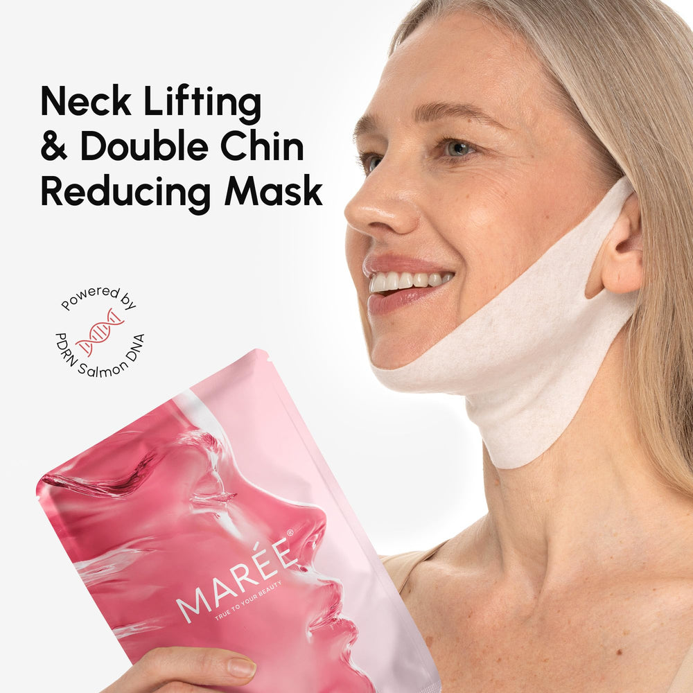 MAREE V Line Lifting Mask worn on the face to target chin contour