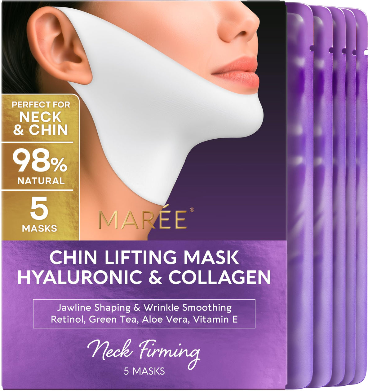MAREE V Line Lifting Mask packaging close-up showing premium hydration and quality.