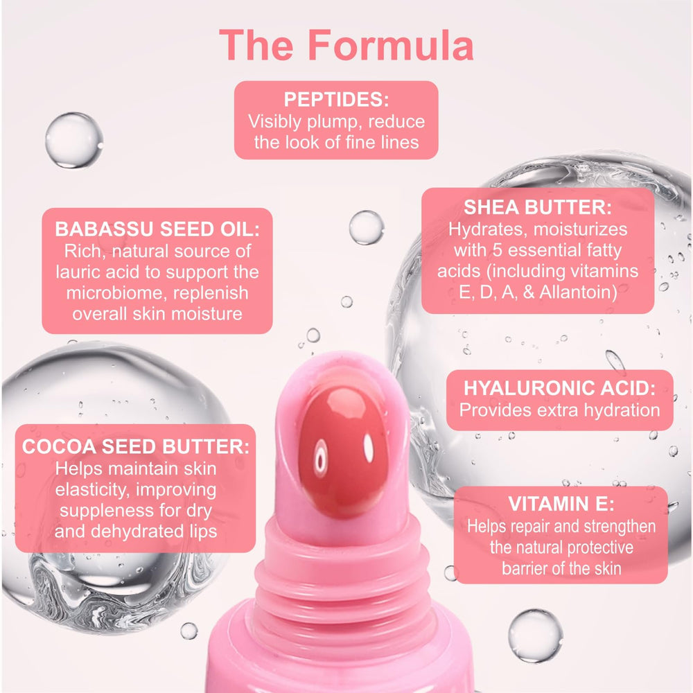 MARIA AYORA lip butter balm application closeup — smooths dry lips with a light gloss.