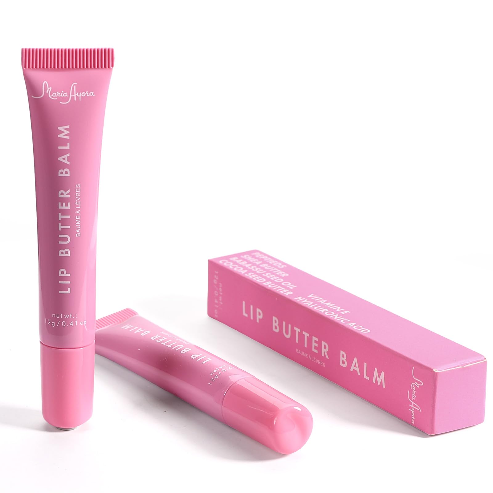 MARIA AYORA packaging back view — sleek tube design for everyday use.