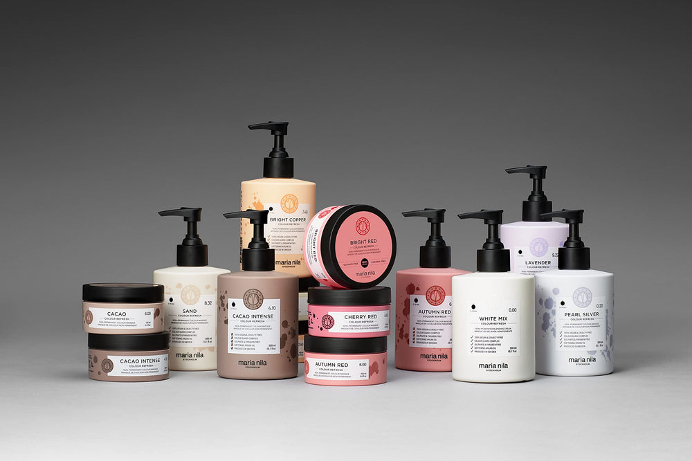 Maria Nila Colour Refresh packaging highlighting vegan and sulfate-free formula