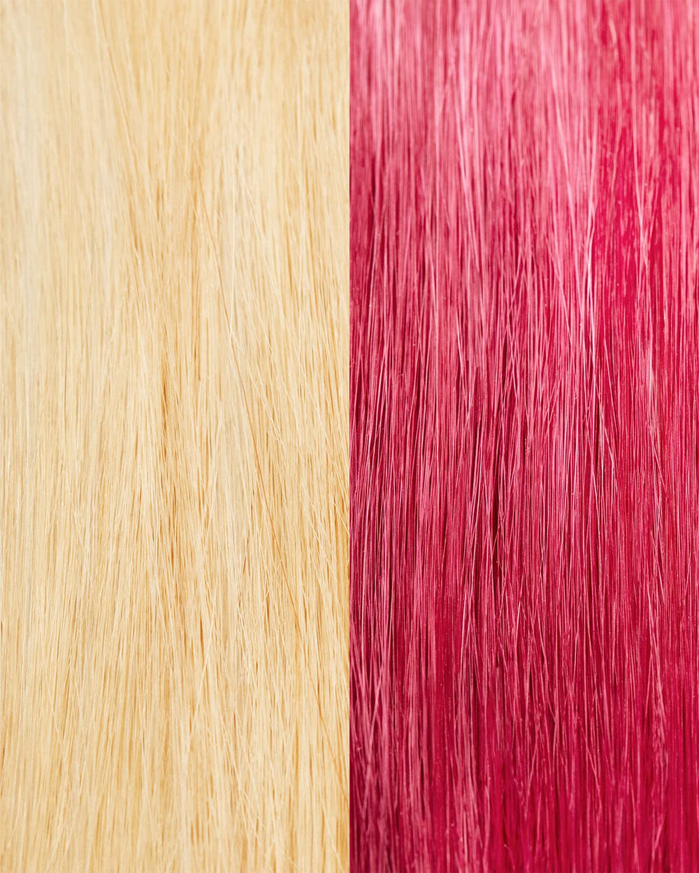 Dark base hair after use with pink hue becoming more vivid