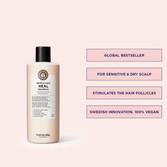 Maria Nila Head & Hair Heal Shampoo applied to wet hair during cleansing