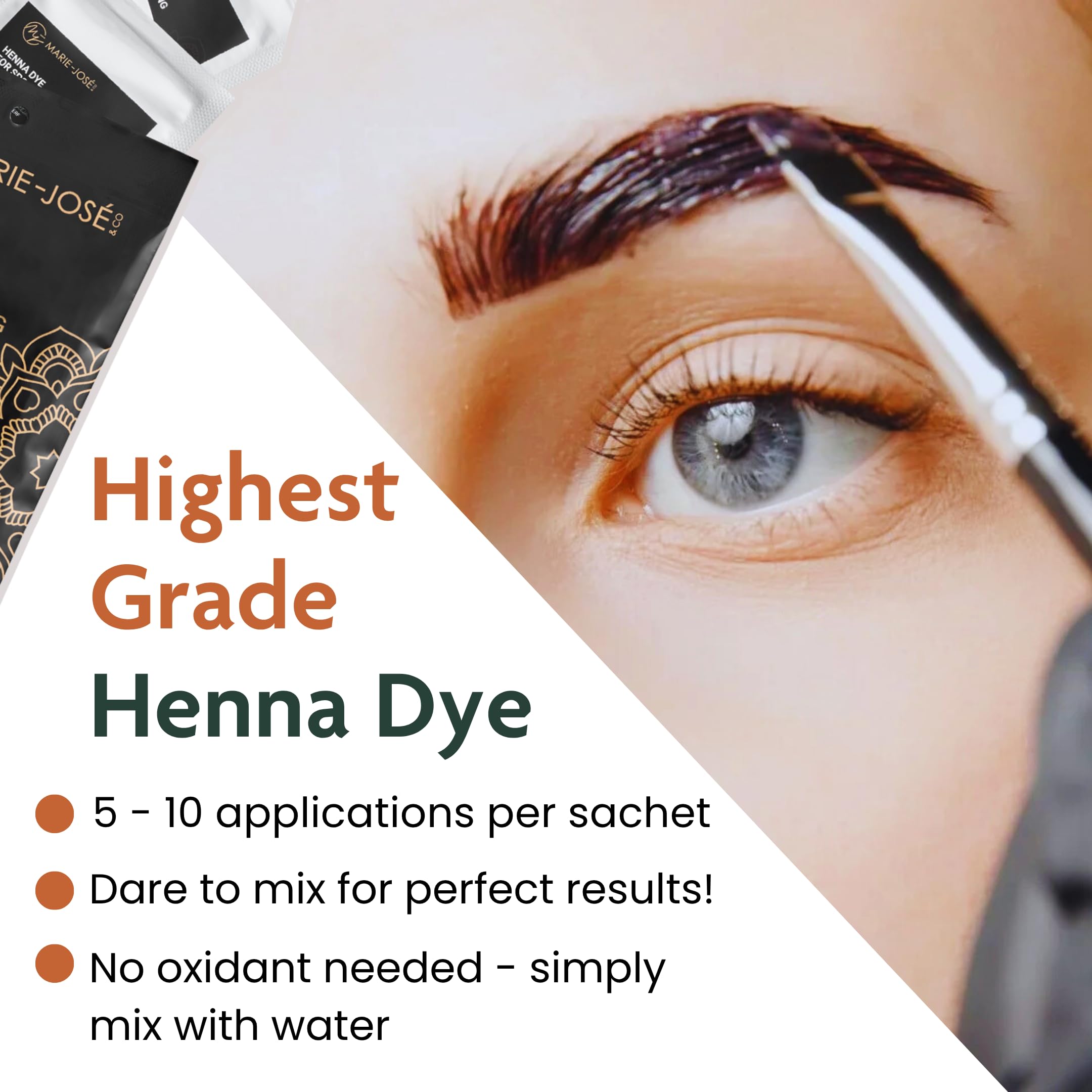 Marie-José Henna Dye shade chestnut brown provides natural coverage