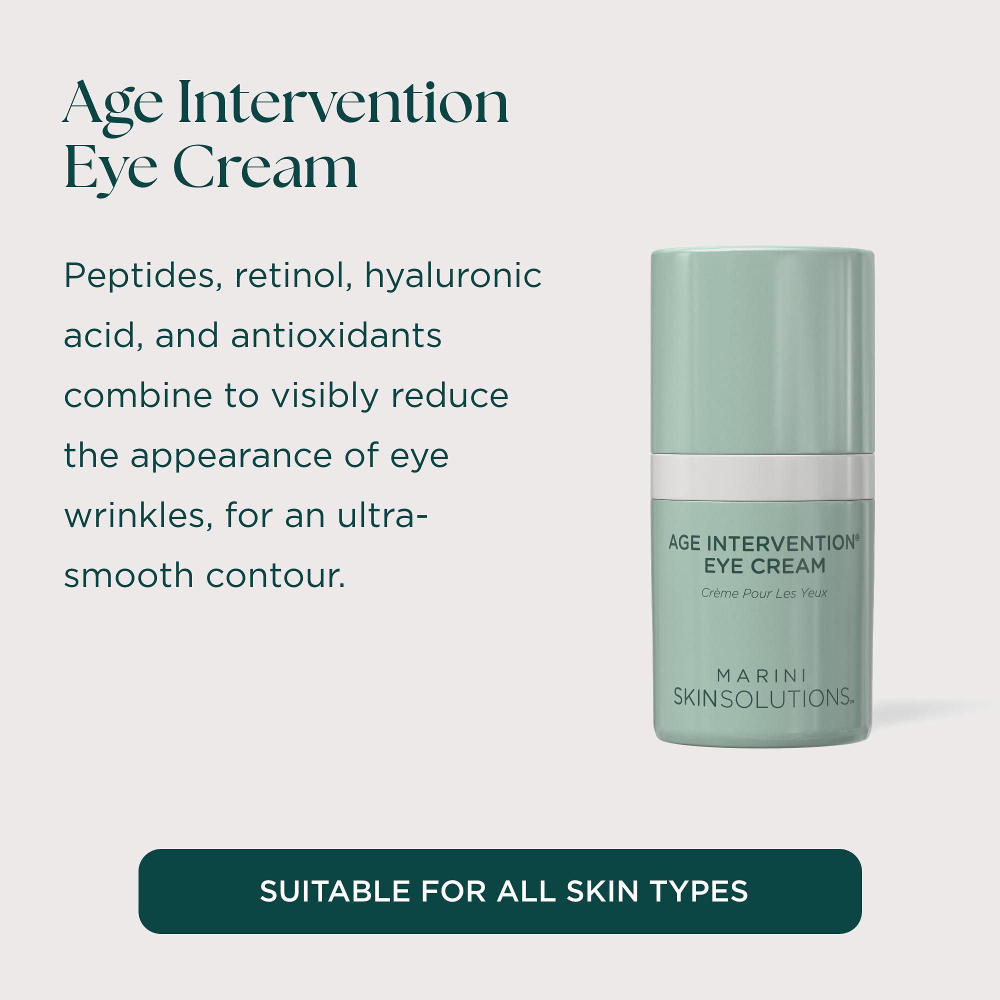 Marini Age Intervention Eye Cream with peptides hydrates and smooths the eye area