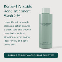 Marini SkinSolutions benzoyl peroxide wash lather close-up demonstrating thorough cleansing