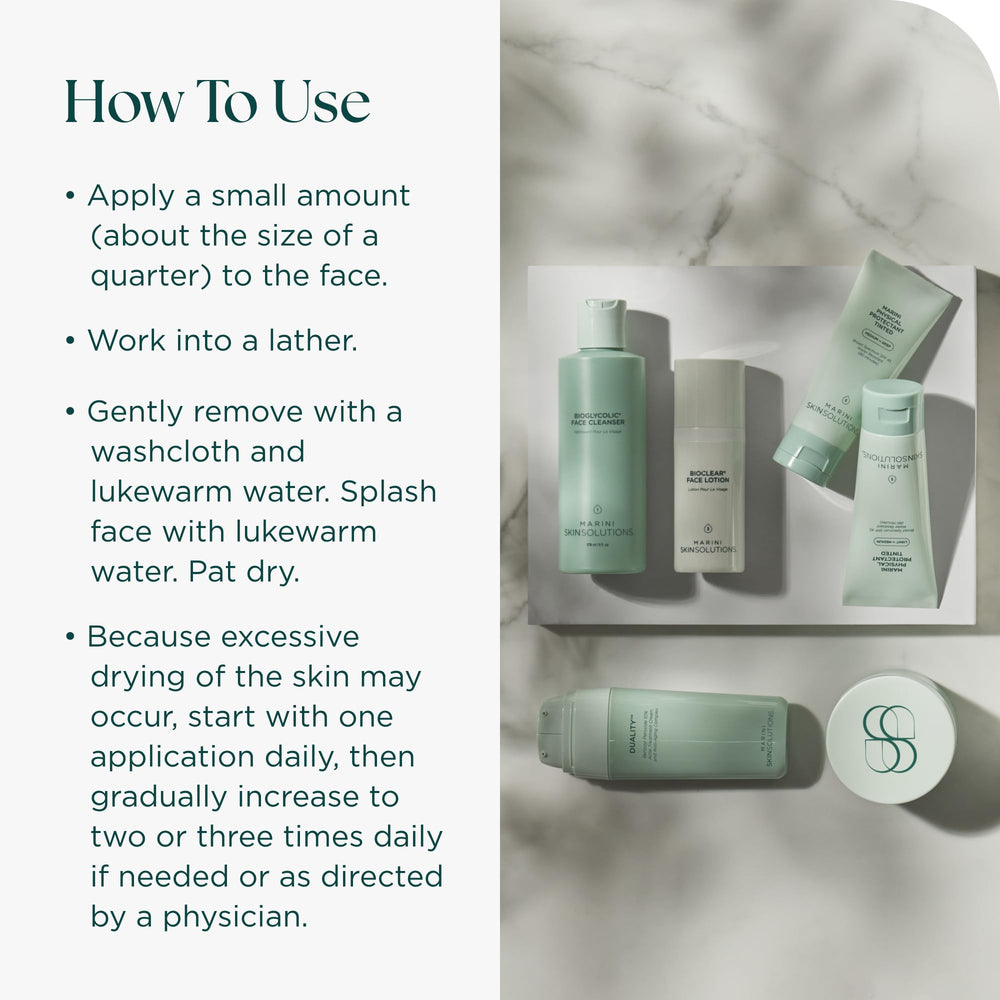 Marini SkinSolutions USA-made label close-up highlighting safety and quality
